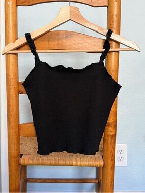 Mango Black Ribbed Knit Tank